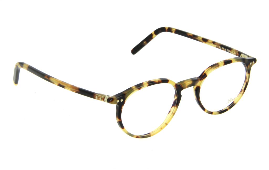 Monture lunettes écailles verres jaunes